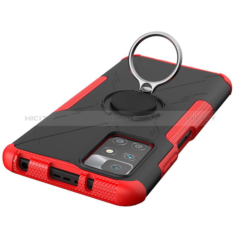 Funda Bumper Silicona y Plastico Mate Carcasa con Magnetico Anillo de dedo Soporte JX1 para Xiaomi Redmi 10 (2022)