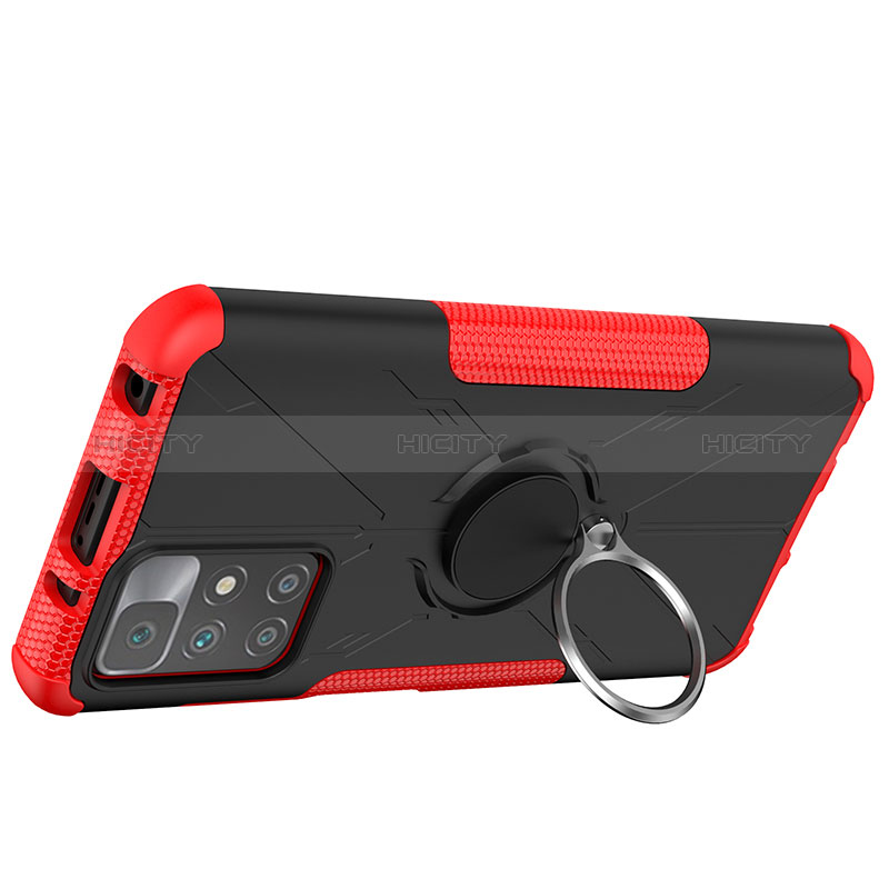 Funda Bumper Silicona y Plastico Mate Carcasa con Magnetico Anillo de dedo Soporte JX1 para Xiaomi Redmi 10 (2022)