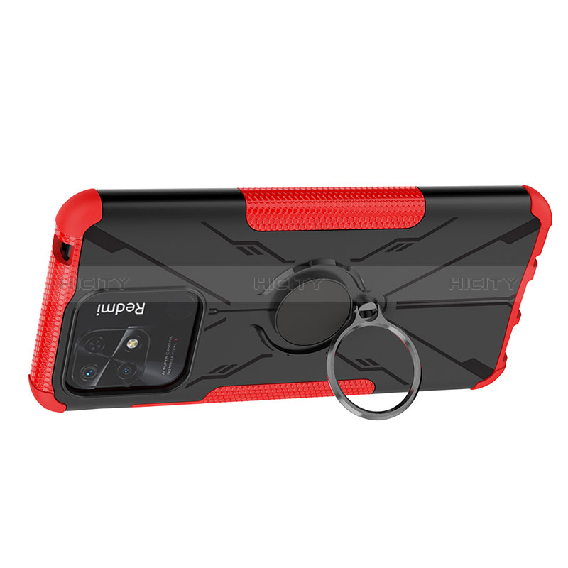 Funda Bumper Silicona y Plastico Mate Carcasa con Magnetico Anillo de dedo Soporte JX1 para Xiaomi Redmi 10 India