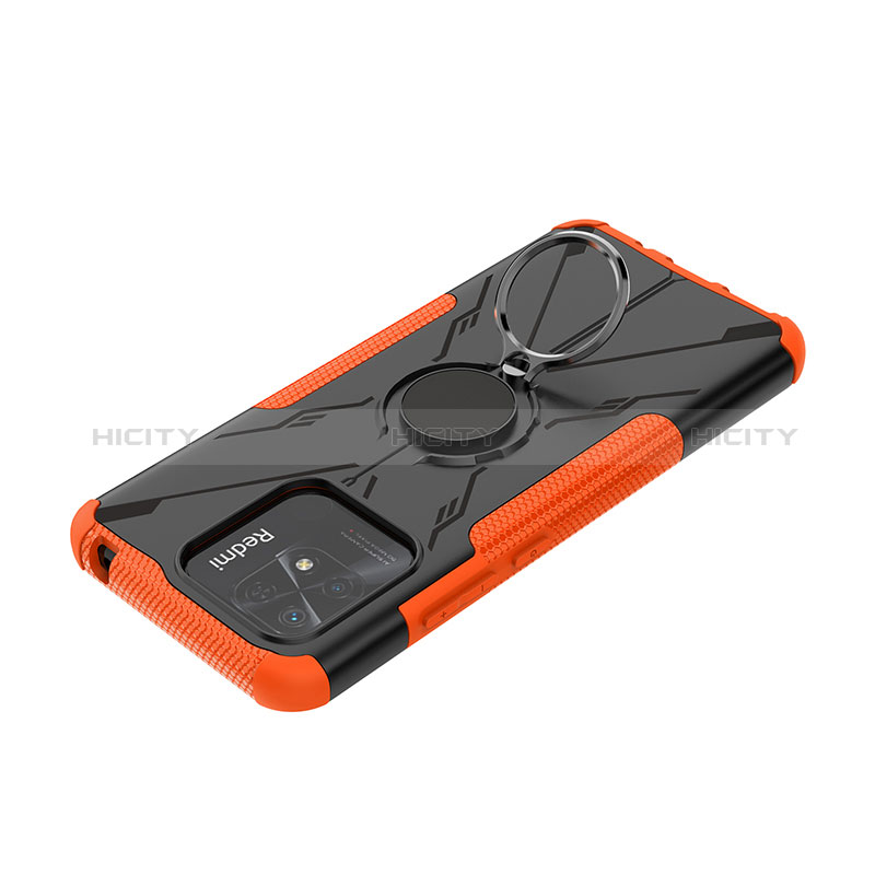 Funda Bumper Silicona y Plastico Mate Carcasa con Magnetico Anillo de dedo Soporte JX1 para Xiaomi Redmi 10 India