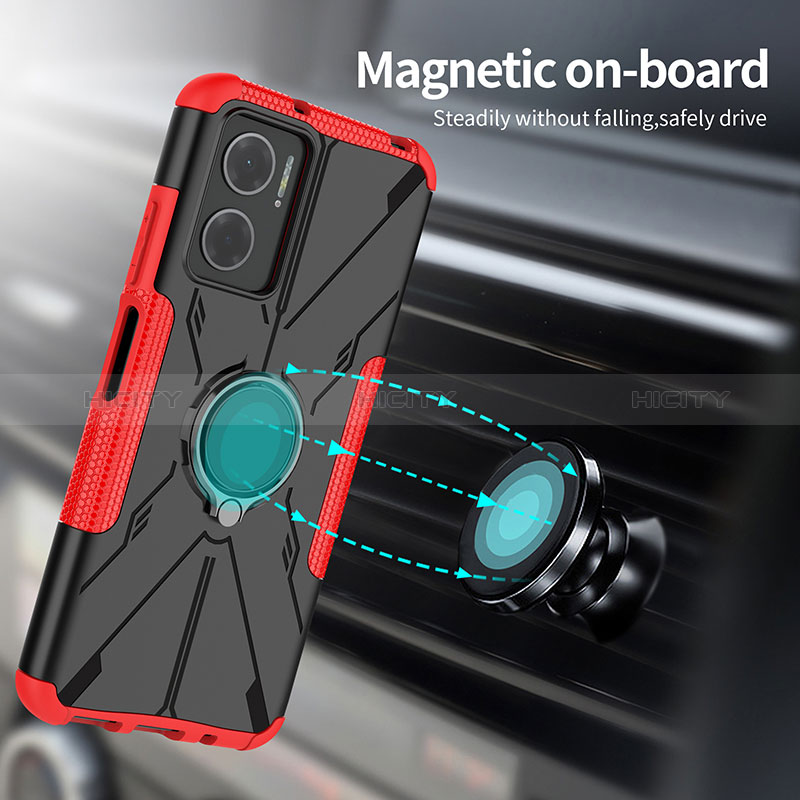 Funda Bumper Silicona y Plastico Mate Carcasa con Magnetico Anillo de dedo Soporte JX1 para Xiaomi Redmi 11 Prime 5G