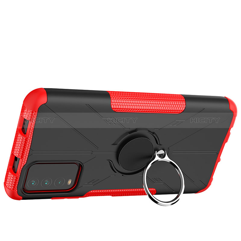 Funda Bumper Silicona y Plastico Mate Carcasa con Magnetico Anillo de dedo Soporte JX1 para Xiaomi Redmi 9 Power