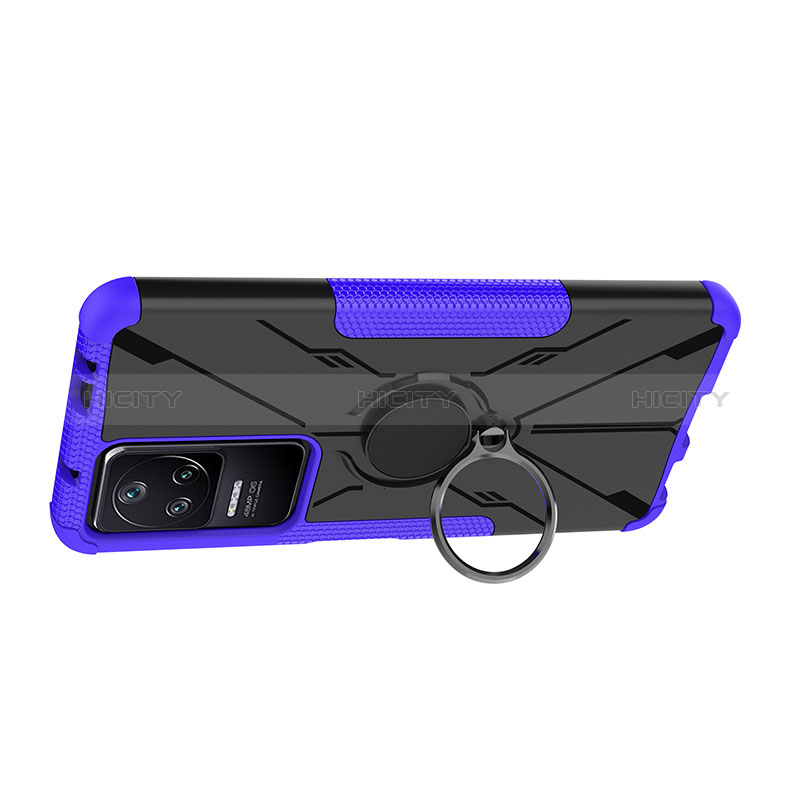 Funda Bumper Silicona y Plastico Mate Carcasa con Magnetico Anillo de dedo Soporte JX1 para Xiaomi Redmi K40S 5G