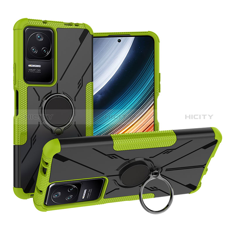 Funda Bumper Silicona y Plastico Mate Carcasa con Magnetico Anillo de dedo Soporte JX1 para Xiaomi Redmi K40S 5G