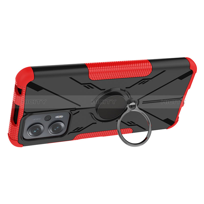 Funda Bumper Silicona y Plastico Mate Carcasa con Magnetico Anillo de dedo Soporte JX1 para Xiaomi Redmi K50i 5G