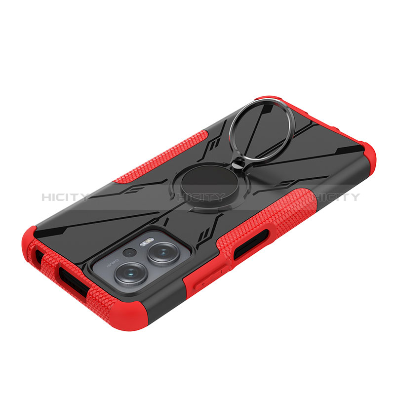 Funda Bumper Silicona y Plastico Mate Carcasa con Magnetico Anillo de dedo Soporte JX1 para Xiaomi Redmi K50i 5G