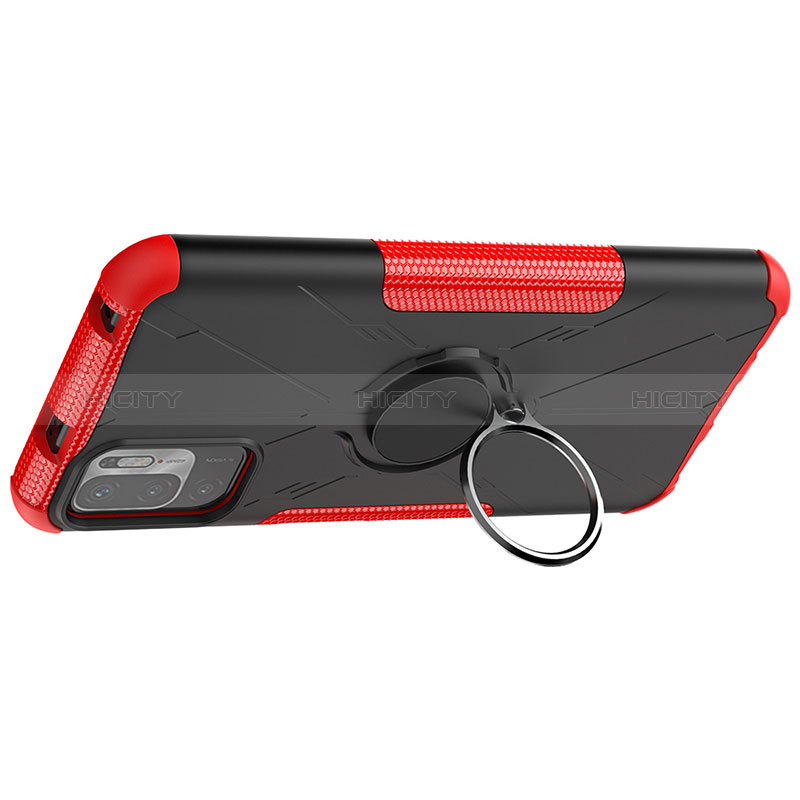 Funda Bumper Silicona y Plastico Mate Carcasa con Magnetico Anillo de dedo Soporte JX1 para Xiaomi Redmi Note 10 5G