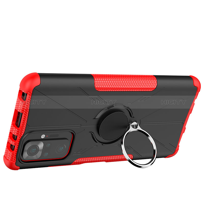 Funda Bumper Silicona y Plastico Mate Carcasa con Magnetico Anillo de dedo Soporte JX1 para Xiaomi Redmi Note 10 Pro Max