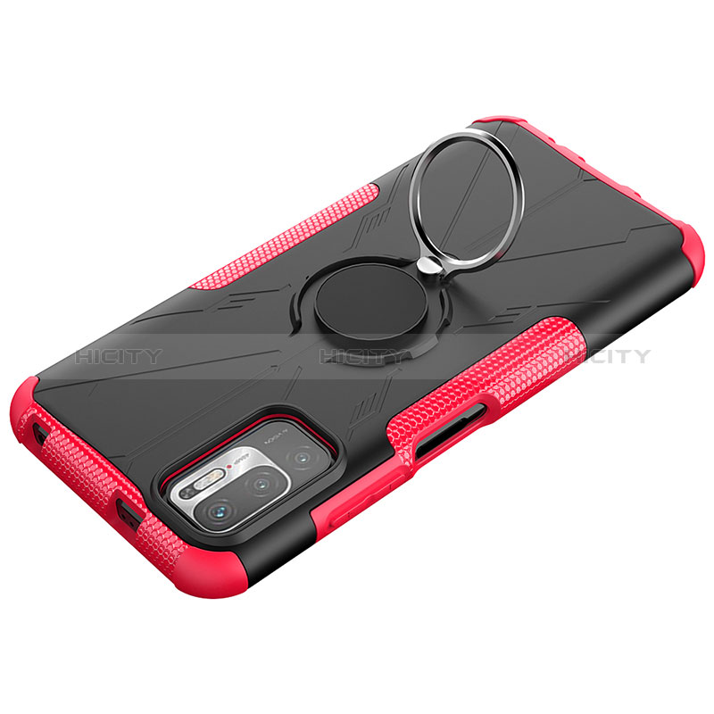 Funda Bumper Silicona y Plastico Mate Carcasa con Magnetico Anillo de dedo Soporte JX1 para Xiaomi Redmi Note 11 SE 5G