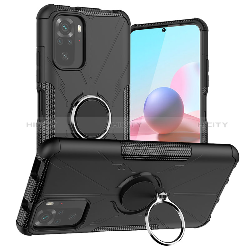 Funda Bumper Silicona y Plastico Mate Carcasa con Magnetico Anillo de dedo Soporte JX1 para Xiaomi Redmi Note 11 SE India 4G