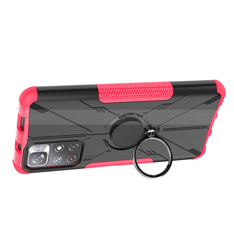 Funda Bumper Silicona y Plastico Mate Carcasa con Magnetico Anillo de dedo Soporte JX1 para Xiaomi Redmi Note 11S 5G