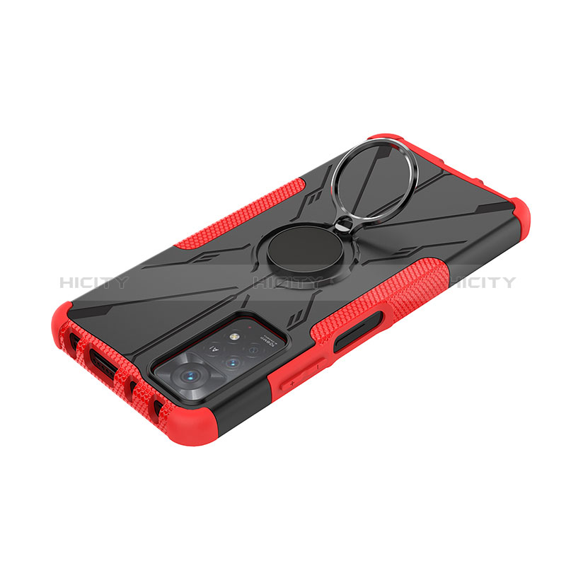 Funda Bumper Silicona y Plastico Mate Carcasa con Magnetico Anillo de dedo Soporte JX1 para Xiaomi Redmi Note 12 Pro 4G