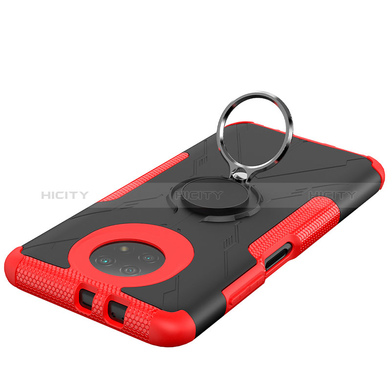 Funda Bumper Silicona y Plastico Mate Carcasa con Magnetico Anillo de dedo Soporte JX1 para Xiaomi Redmi Note 9 5G