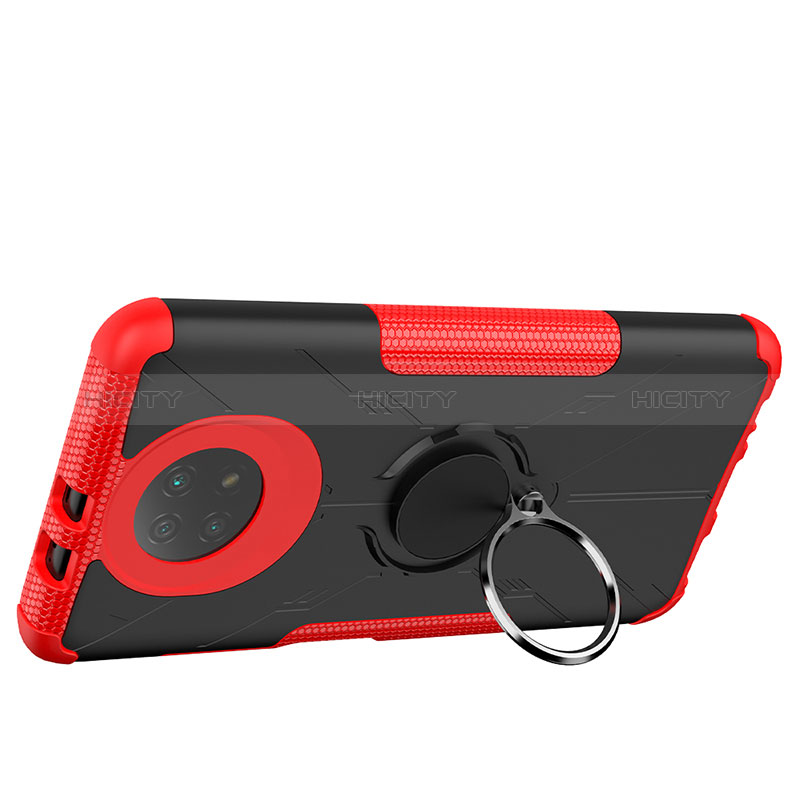 Funda Bumper Silicona y Plastico Mate Carcasa con Magnetico Anillo de dedo Soporte JX1 para Xiaomi Redmi Note 9 5G