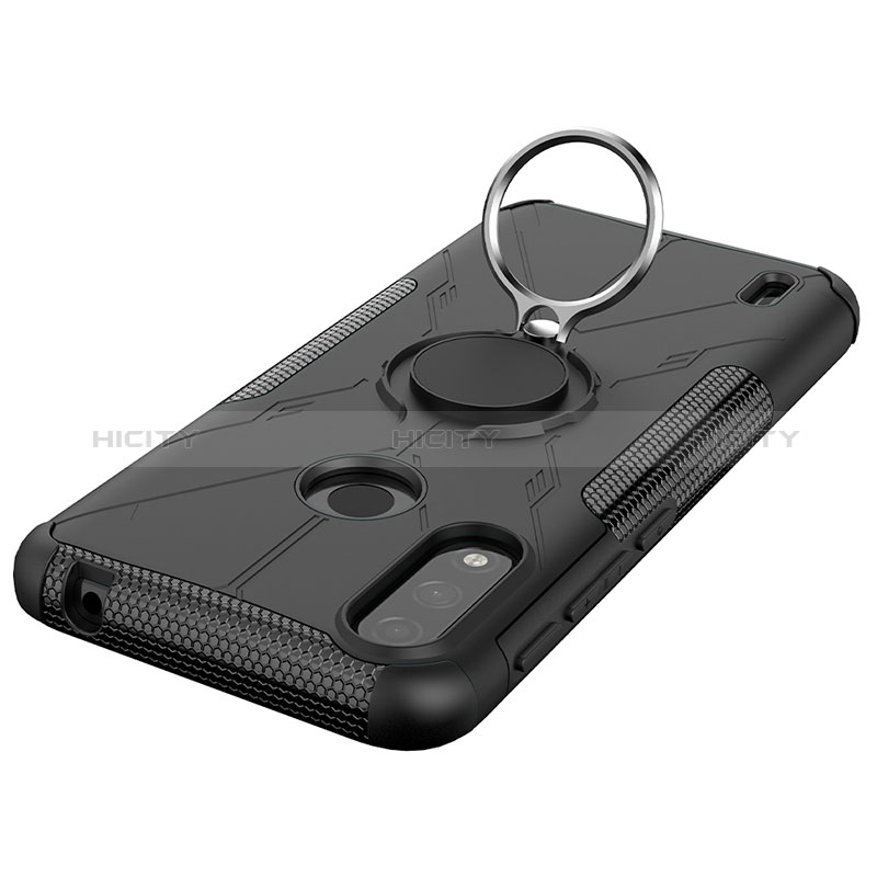 Funda Bumper Silicona y Plastico Mate Carcasa con Magnetico Anillo de dedo Soporte JX2 para Motorola Moto E7 Power