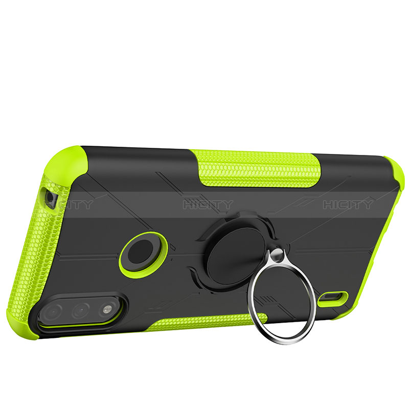 Funda Bumper Silicona y Plastico Mate Carcasa con Magnetico Anillo de dedo Soporte JX2 para Motorola Moto E7 Power