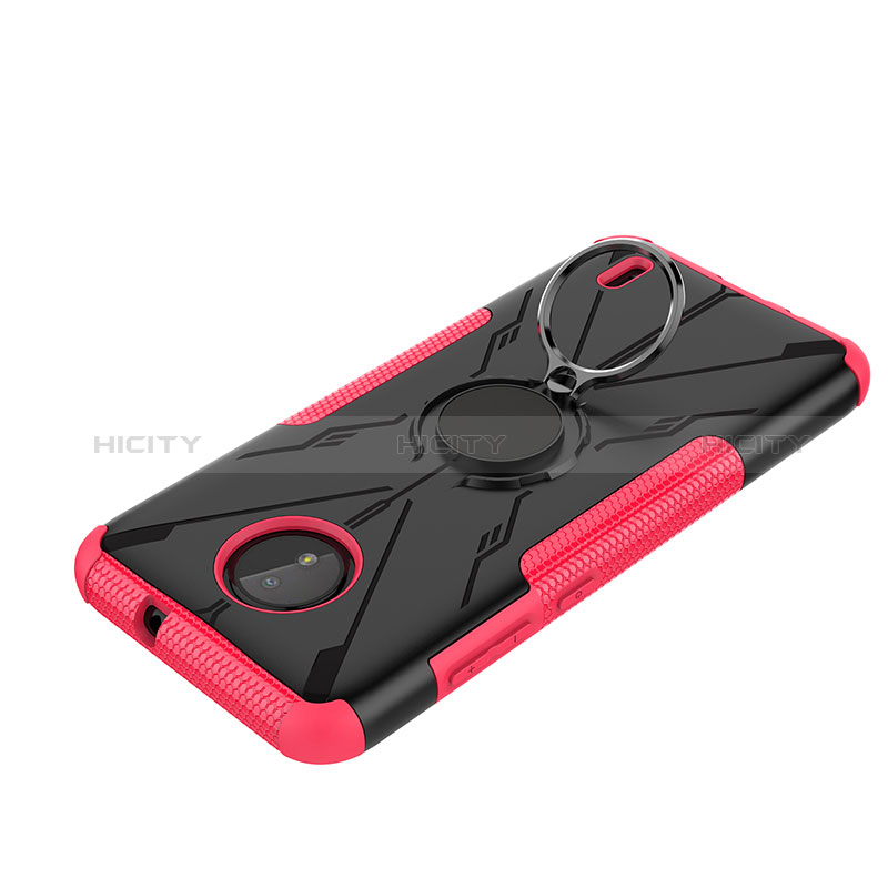 Funda Bumper Silicona y Plastico Mate Carcasa con Magnetico Anillo de dedo Soporte JX2 para Nokia C10