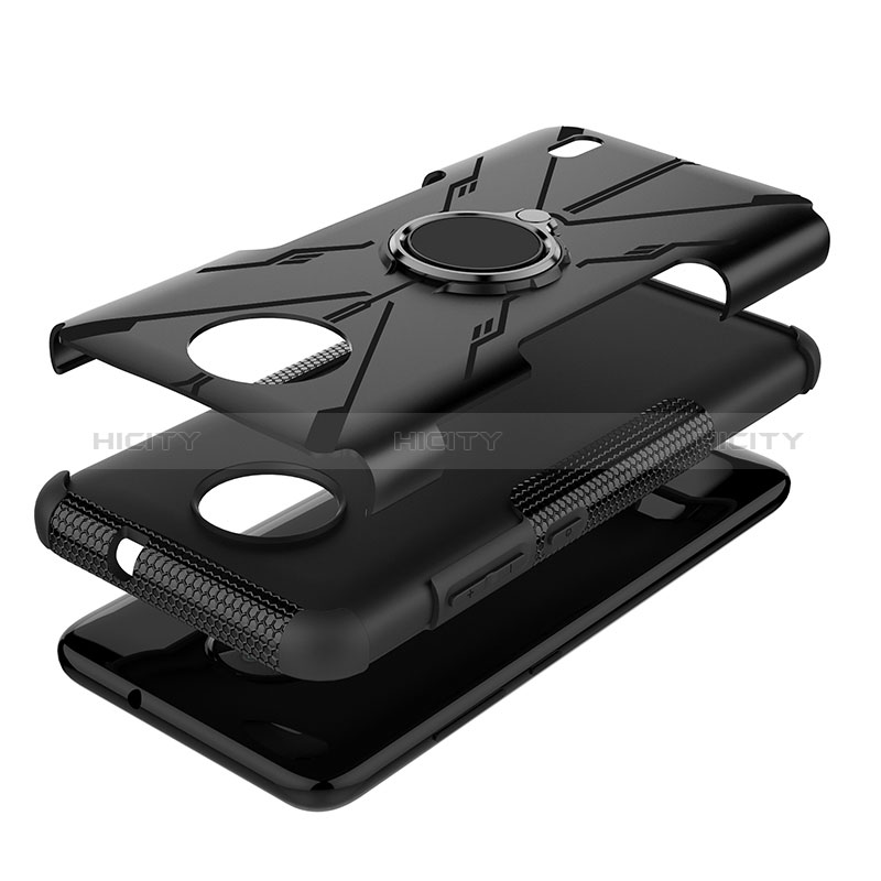 Funda Bumper Silicona y Plastico Mate Carcasa con Magnetico Anillo de dedo Soporte JX2 para Nokia C10