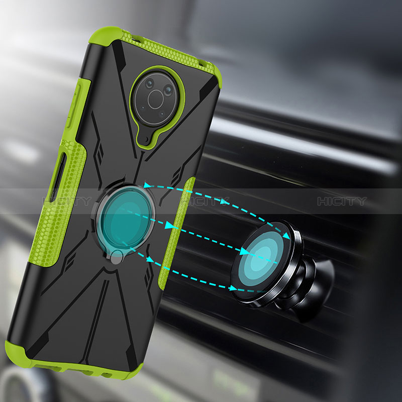 Funda Bumper Silicona y Plastico Mate Carcasa con Magnetico Anillo de dedo Soporte JX2 para Nokia G10