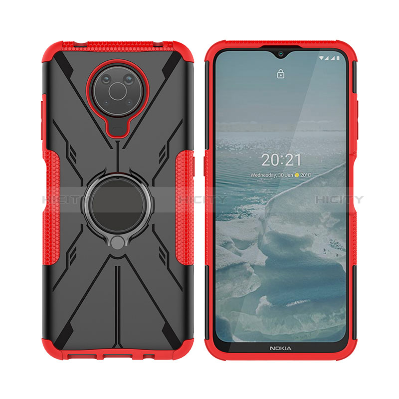 Funda Bumper Silicona y Plastico Mate Carcasa con Magnetico Anillo de dedo Soporte JX2 para Nokia G10