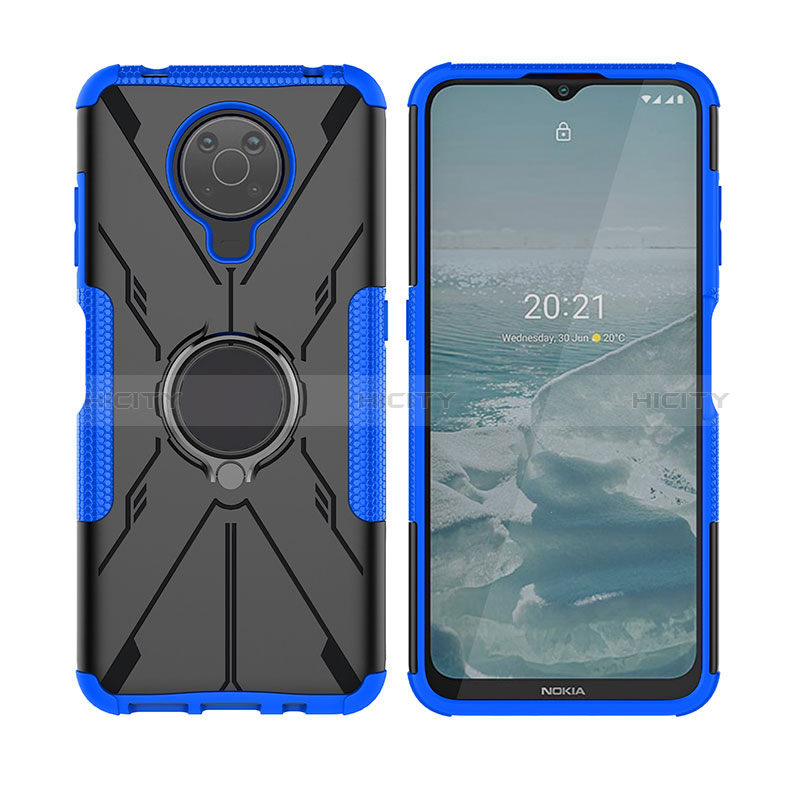 Funda Bumper Silicona y Plastico Mate Carcasa con Magnetico Anillo de dedo Soporte JX2 para Nokia G20