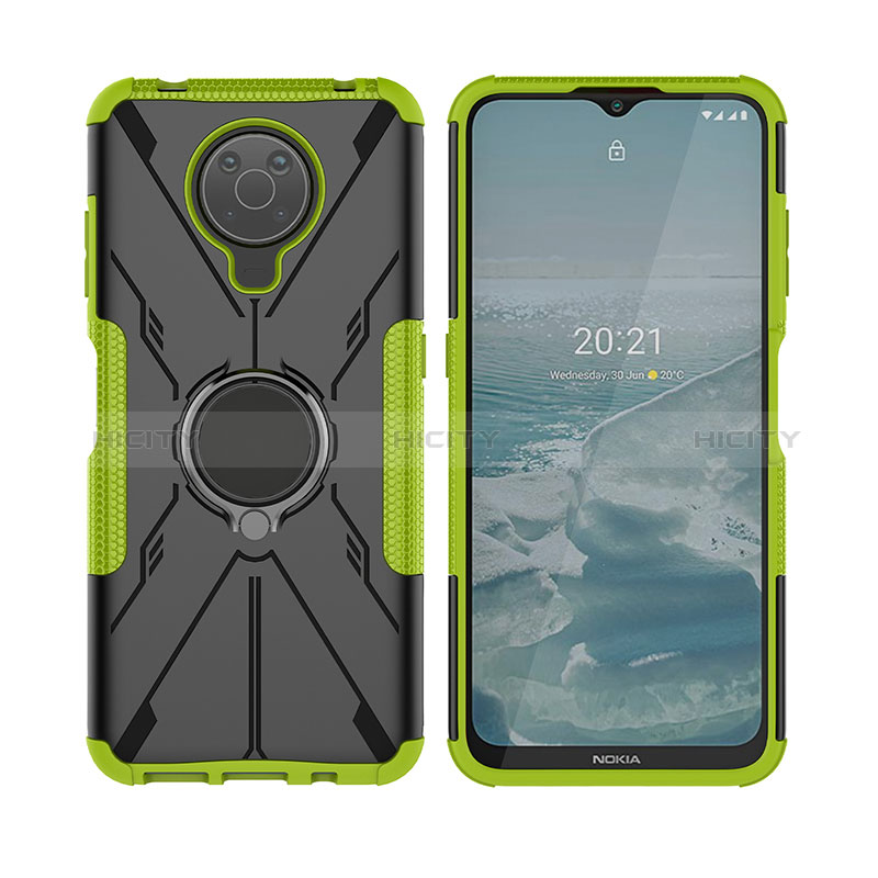 Funda Bumper Silicona y Plastico Mate Carcasa con Magnetico Anillo de dedo Soporte JX2 para Nokia G20