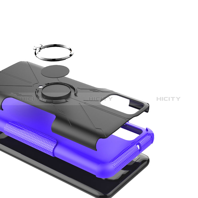 Funda Bumper Silicona y Plastico Mate Carcasa con Magnetico Anillo de dedo Soporte JX2 para Samsung Galaxy A02s