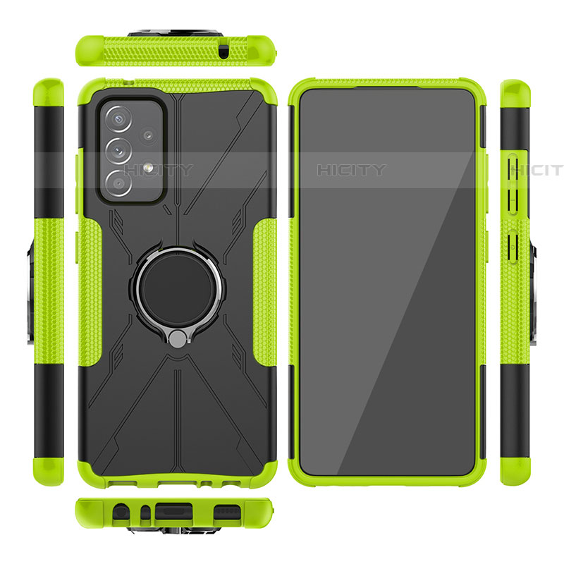 Funda Bumper Silicona y Plastico Mate Carcasa con Magnetico Anillo de dedo Soporte JX2 para Samsung Galaxy A52 4G