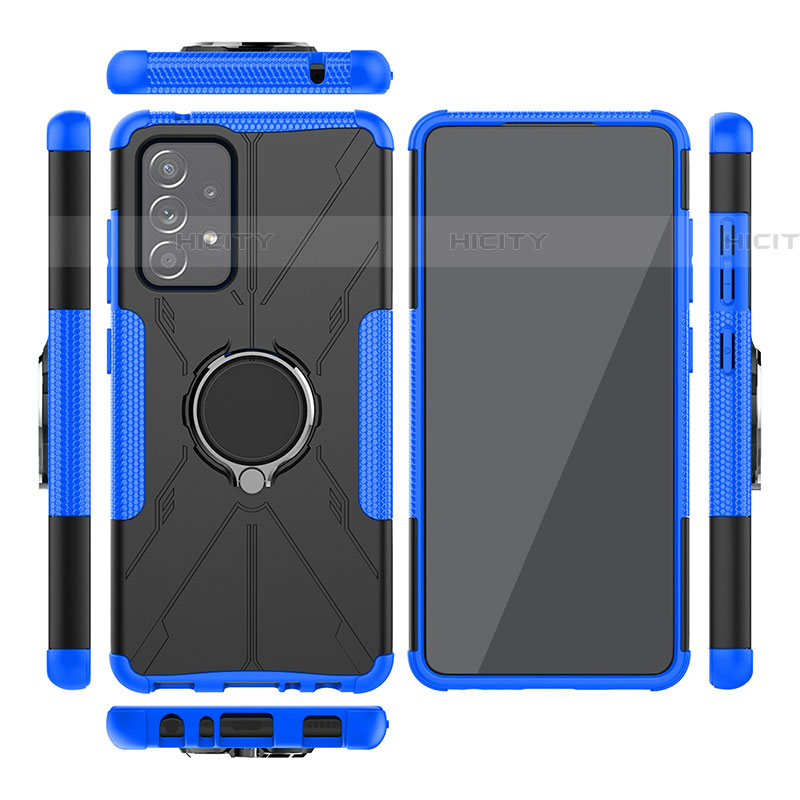 Funda Bumper Silicona y Plastico Mate Carcasa con Magnetico Anillo de dedo Soporte JX2 para Samsung Galaxy A52 5G