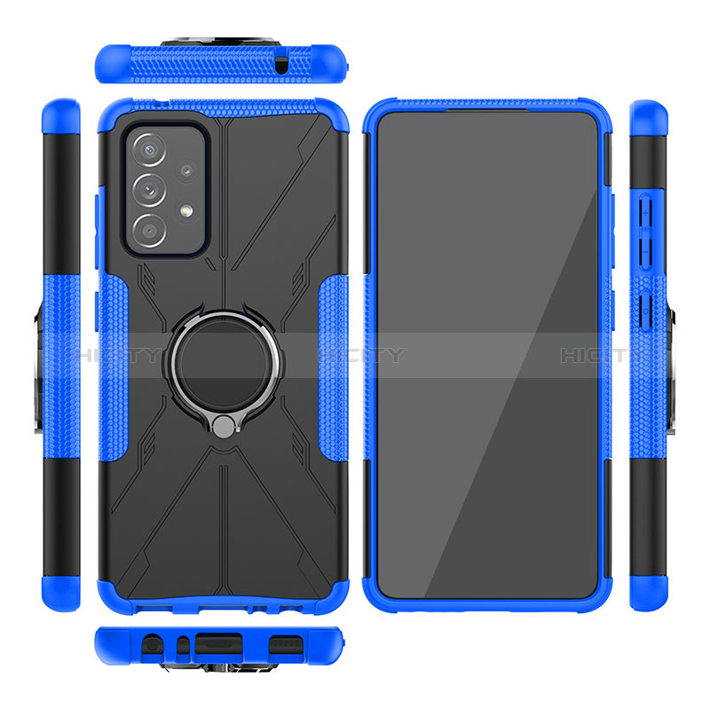 Funda Bumper Silicona y Plastico Mate Carcasa con Magnetico Anillo de dedo Soporte JX2 para Samsung Galaxy A52s 5G