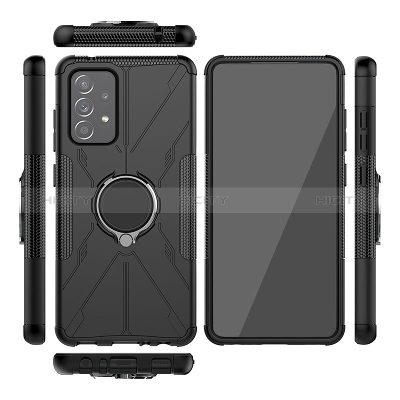 Funda Bumper Silicona y Plastico Mate Carcasa con Magnetico Anillo de dedo Soporte JX2 para Samsung Galaxy A52s 5G