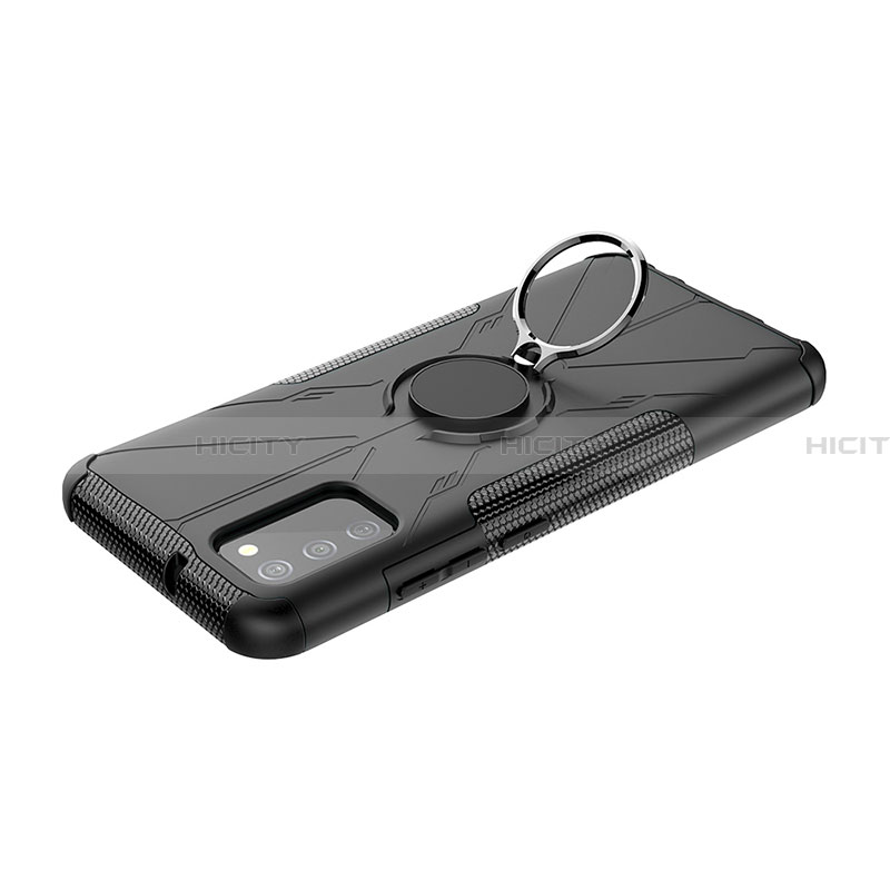 Funda Bumper Silicona y Plastico Mate Carcasa con Magnetico Anillo de dedo Soporte JX2 para Samsung Galaxy F02S SM-E025F