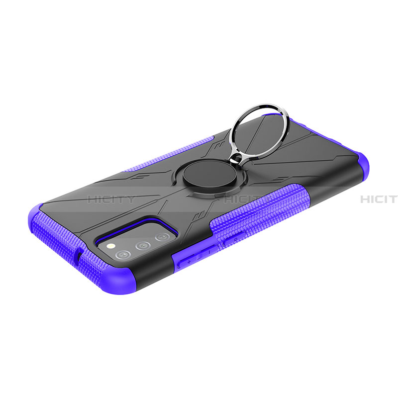 Funda Bumper Silicona y Plastico Mate Carcasa con Magnetico Anillo de dedo Soporte JX2 para Samsung Galaxy F02S SM-E025F