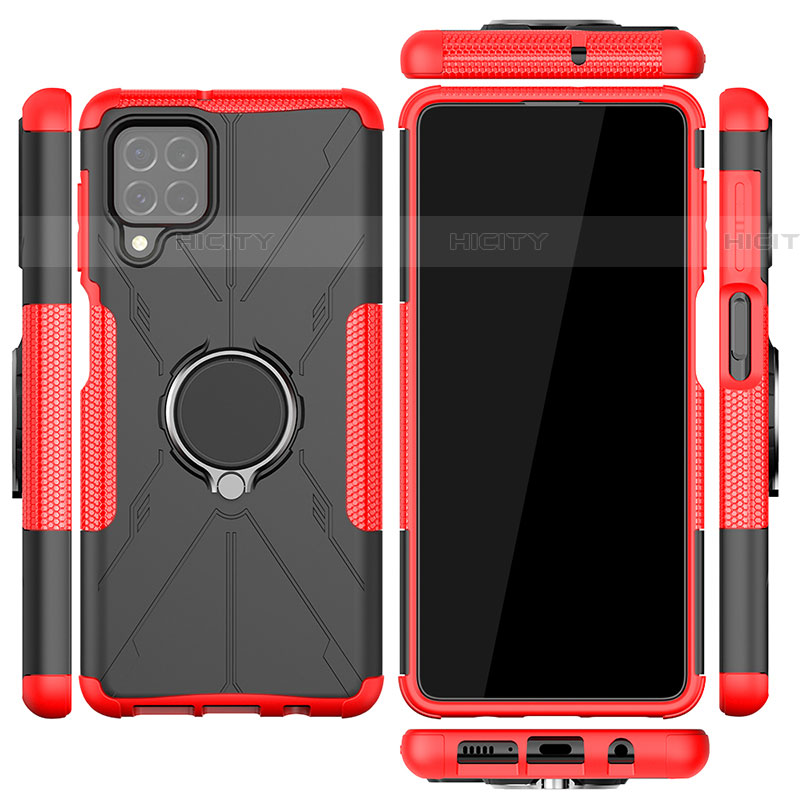 Funda Bumper Silicona y Plastico Mate Carcasa con Magnetico Anillo de dedo Soporte JX2 para Samsung Galaxy F62 5G