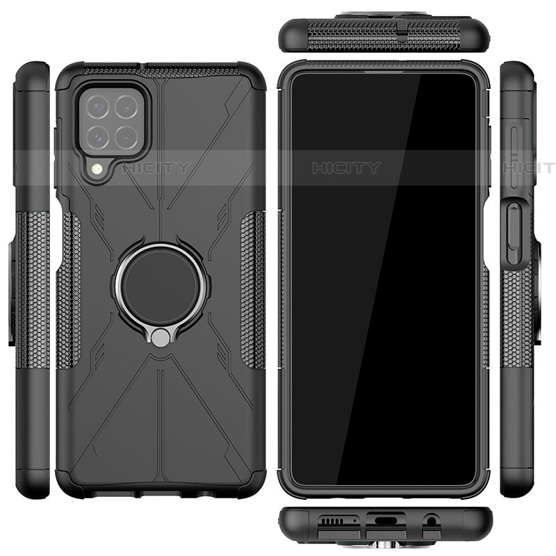 Funda Bumper Silicona y Plastico Mate Carcasa con Magnetico Anillo de dedo Soporte JX2 para Samsung Galaxy F62 5G