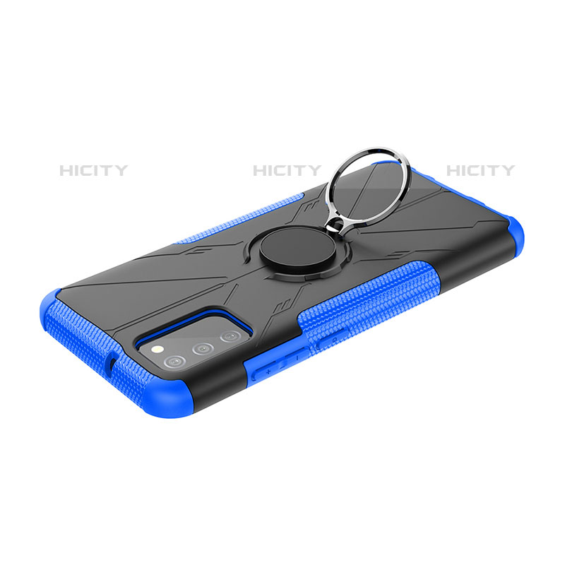 Funda Bumper Silicona y Plastico Mate Carcasa con Magnetico Anillo de dedo Soporte JX2 para Samsung Galaxy M02s