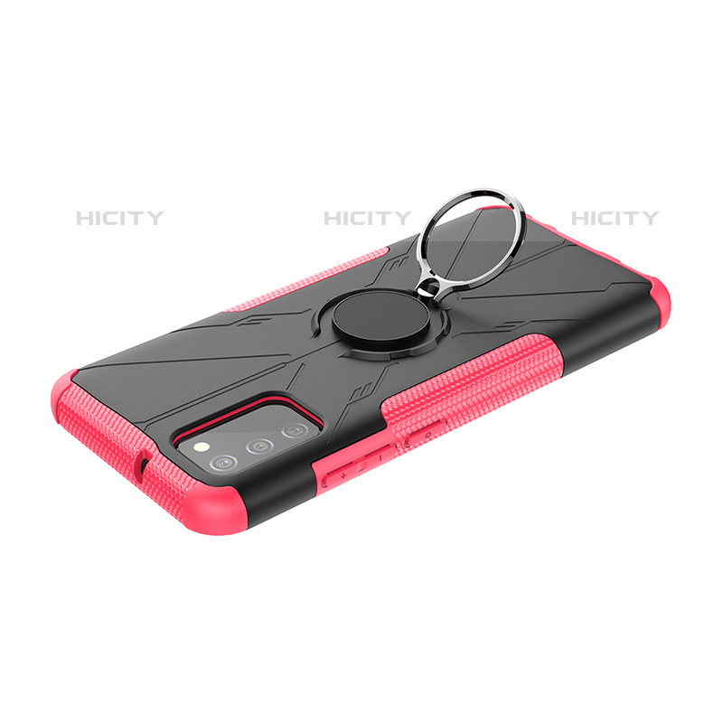 Funda Bumper Silicona y Plastico Mate Carcasa con Magnetico Anillo de dedo Soporte JX2 para Samsung Galaxy M02s