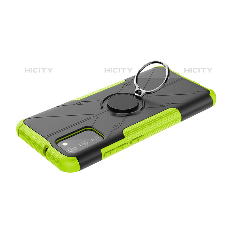 Funda Bumper Silicona y Plastico Mate Carcasa con Magnetico Anillo de dedo Soporte JX2 para Samsung Galaxy M02s