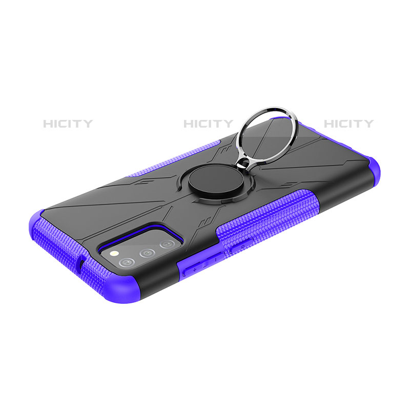 Funda Bumper Silicona y Plastico Mate Carcasa con Magnetico Anillo de dedo Soporte JX2 para Samsung Galaxy M02s