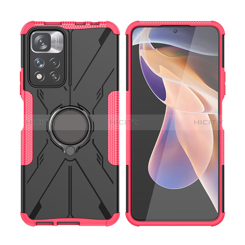 Funda Bumper Silicona y Plastico Mate Carcasa con Magnetico Anillo de dedo Soporte JX2 para Xiaomi Mi 11i 5G (2022)