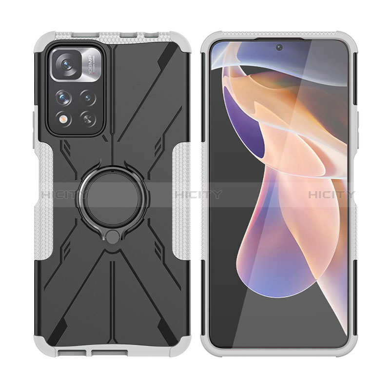 Funda Bumper Silicona y Plastico Mate Carcasa con Magnetico Anillo de dedo Soporte JX2 para Xiaomi Mi 11i 5G (2022)