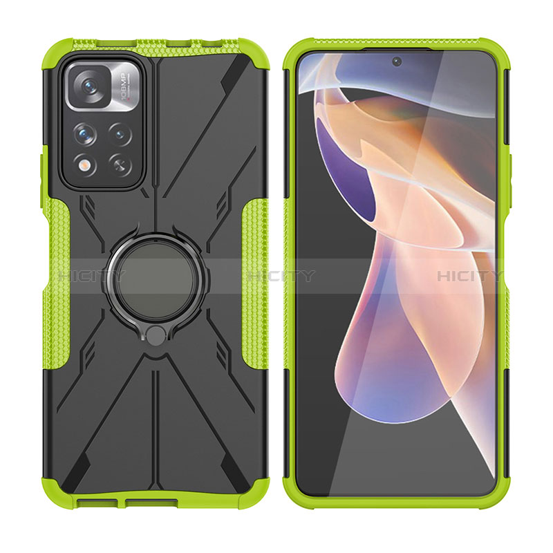 Funda Bumper Silicona y Plastico Mate Carcasa con Magnetico Anillo de dedo Soporte JX2 para Xiaomi Mi 11i 5G (2022)