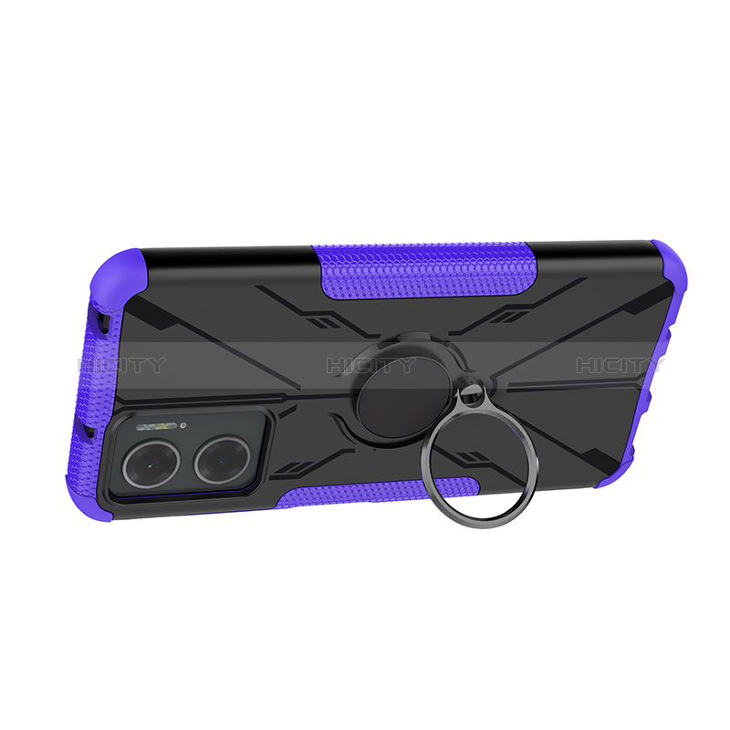 Funda Bumper Silicona y Plastico Mate Carcasa con Magnetico Anillo de dedo Soporte JX2 para Xiaomi Redmi Note 11E 5G