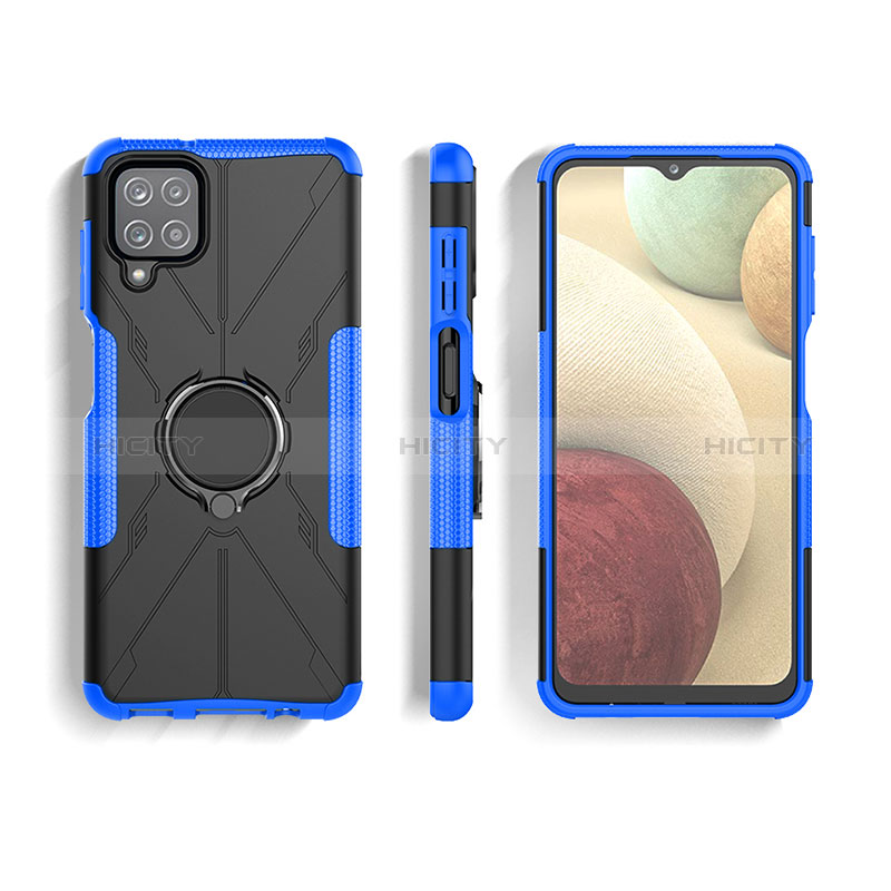 Funda Bumper Silicona y Plastico Mate Carcasa con Magnetico Anillo de dedo Soporte JX3 para Samsung Galaxy A12 5G