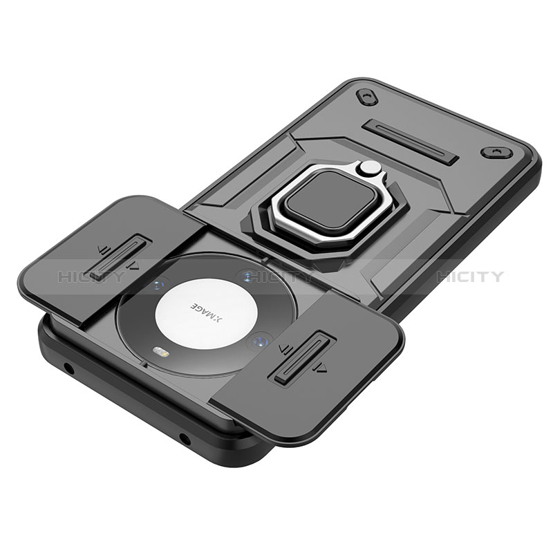 Funda Bumper Silicona y Plastico Mate Carcasa con Magnetico Anillo de dedo Soporte K3C para Huawei Mate 60