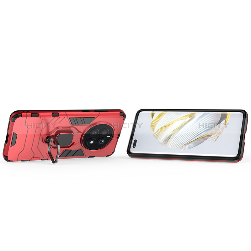 Funda Bumper Silicona y Plastico Mate Carcasa con Magnetico Anillo de dedo Soporte KC1 para Huawei Mate 50E