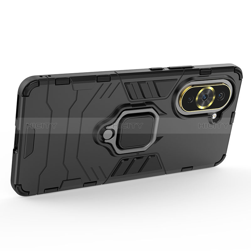 Funda Bumper Silicona y Plastico Mate Carcasa con Magnetico Anillo de dedo Soporte KC1 para Huawei Nova 10 Pro