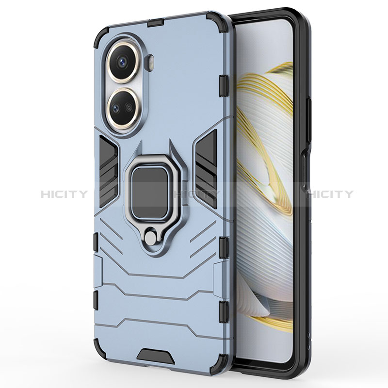 Funda Bumper Silicona y Plastico Mate Carcasa con Magnetico Anillo de dedo Soporte KC1 para Huawei Nova 10 SE