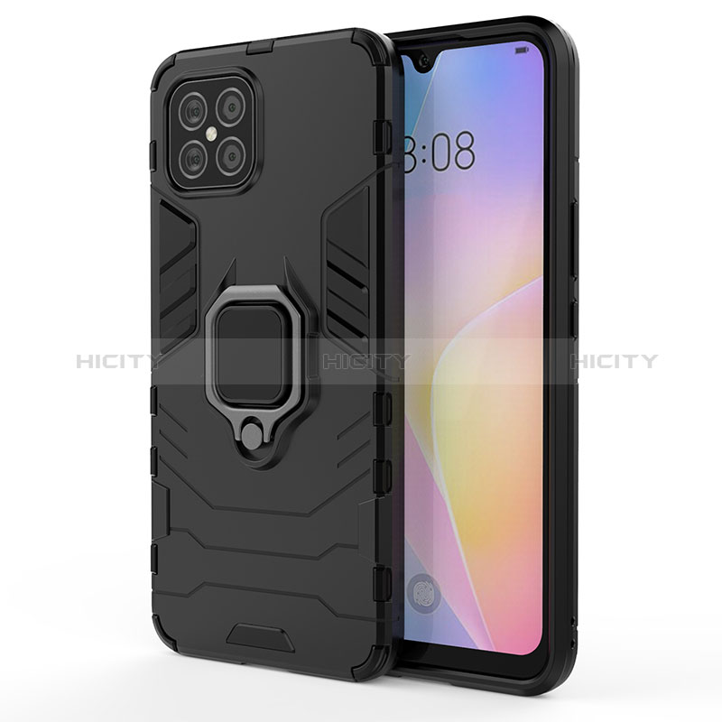 Funda Bumper Silicona y Plastico Mate Carcasa con Magnetico Anillo de dedo Soporte KC1 para Huawei Nova 8 SE 4G