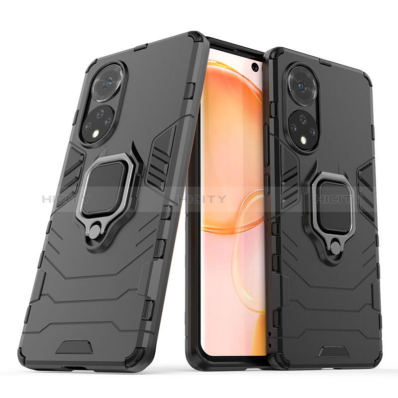 Funda Bumper Silicona y Plastico Mate Carcasa con Magnetico Anillo de dedo Soporte KC1 para Huawei Nova 9